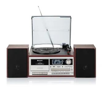 Gramofon Roadstar HIF-8892D+BT Półautomatyczny Przedwzmacniacz Radio DAB+ Bluetooth Odtwarzacz CD Magnetofon Brązowy