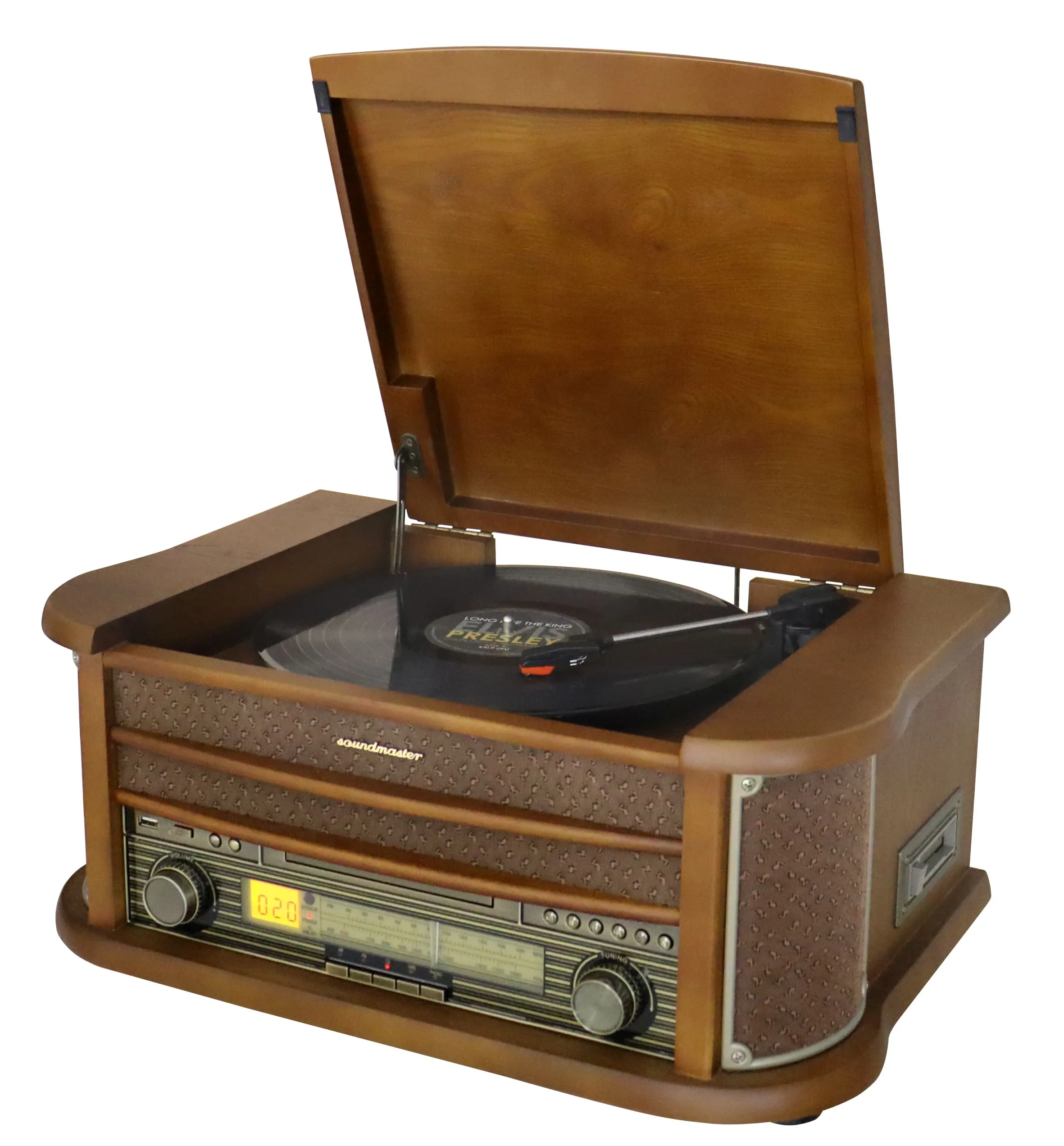 Gramofon Soundmaster NR560 Manualny Przedwzmacniacz Bluetooth Brązowy