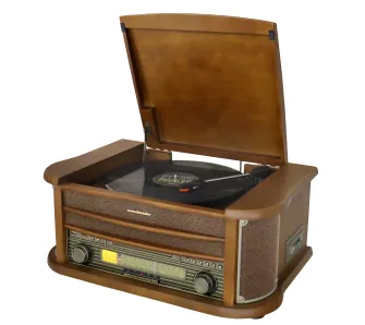 Gramofon Soundmaster NR560 Manualny Przedwzmacniacz Bluetooth Brązowy