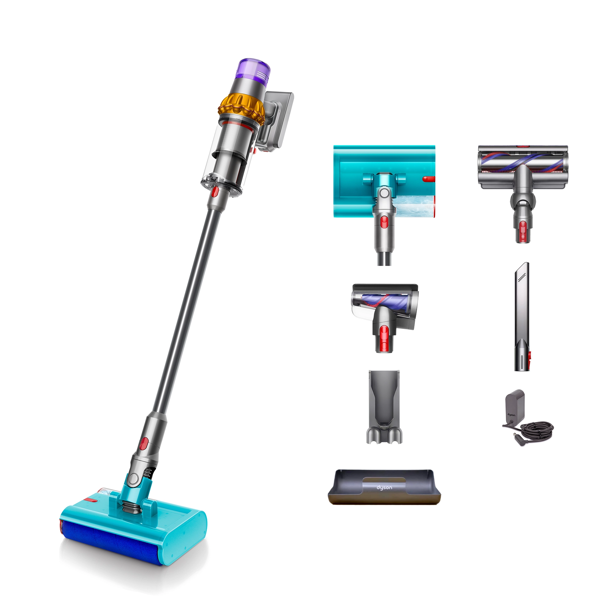 Odkurzacz pionowy Dyson V15s Detect Submarine 494724-01 60min Funkcja mycia Wymienny akumulator Mini elektroszczotka