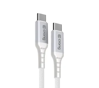 Kabel Crong Armor Link 10Gbps USB-C do USB-C 60W 0,25m Biały