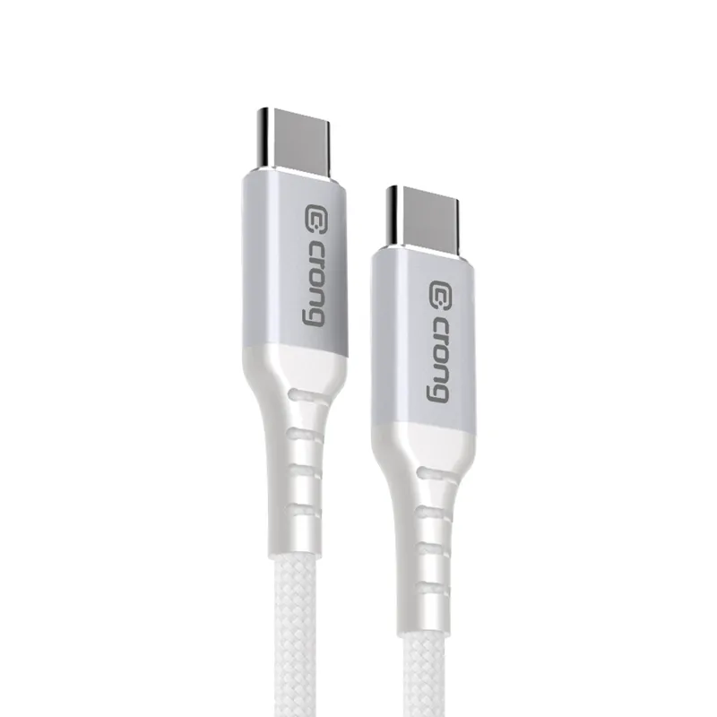 Kabel Crong Armor Link 10Gbps USB-C do USB-C 60W 1,5m Biały