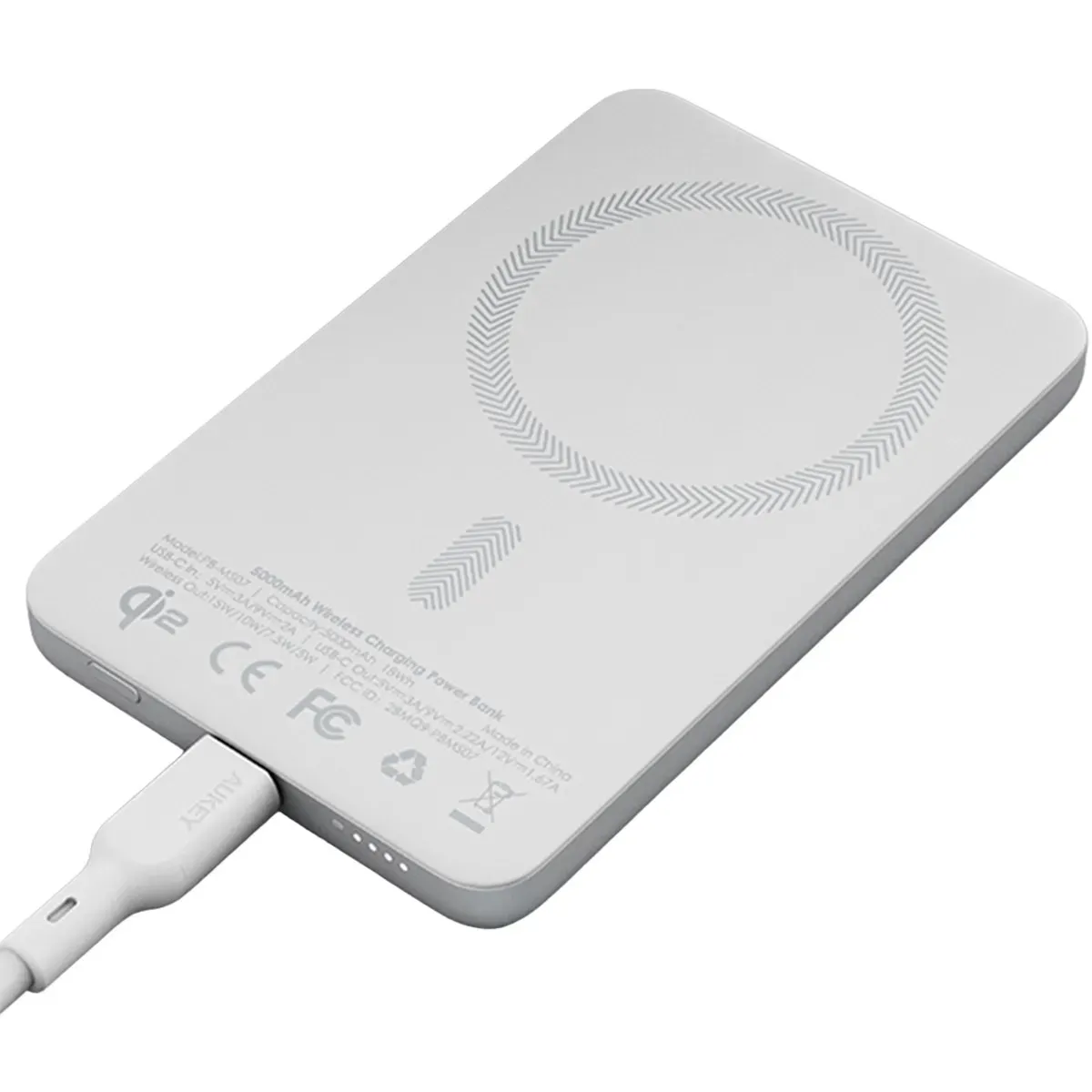 Powerbank Aukey PB-MS07A MagFusion M Qi2 5000mAh 20W Srebrny