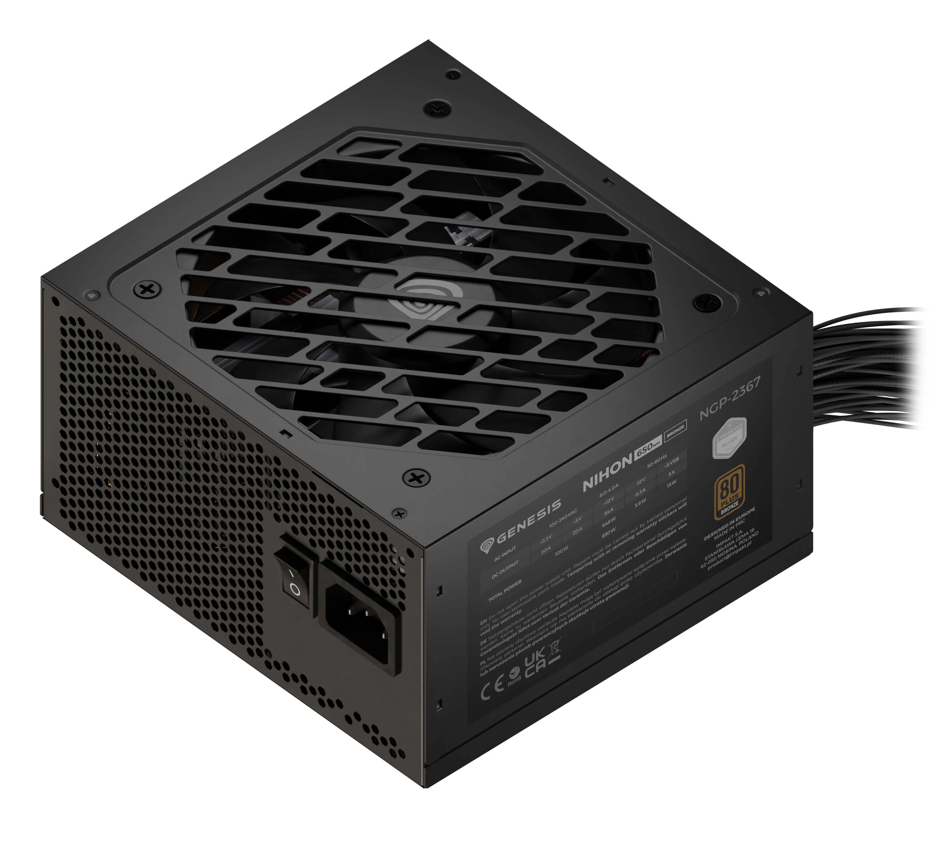 Zasilacz Genesis Nihon 650NM 650W 80+ Bronze Czarny