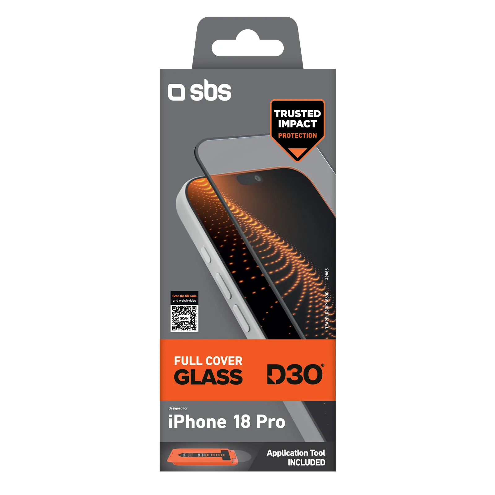 Szkło hartowane SBS D3O z aplikatorem do iPhone 18 Pro