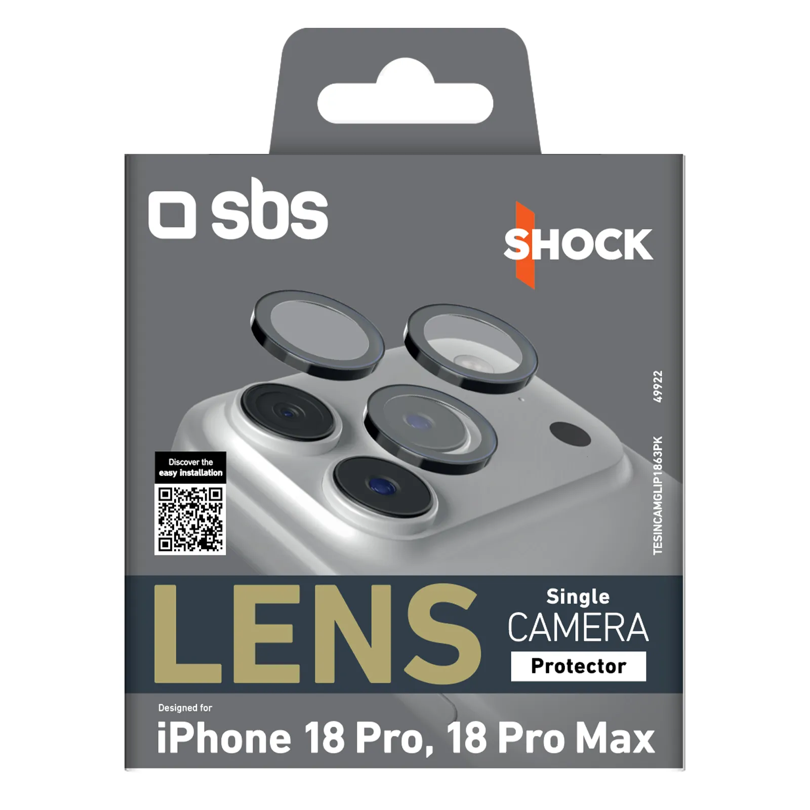 Szkło hartowane SBS Kamera Sing Lens do iPhone 18 Pro/Pro Max