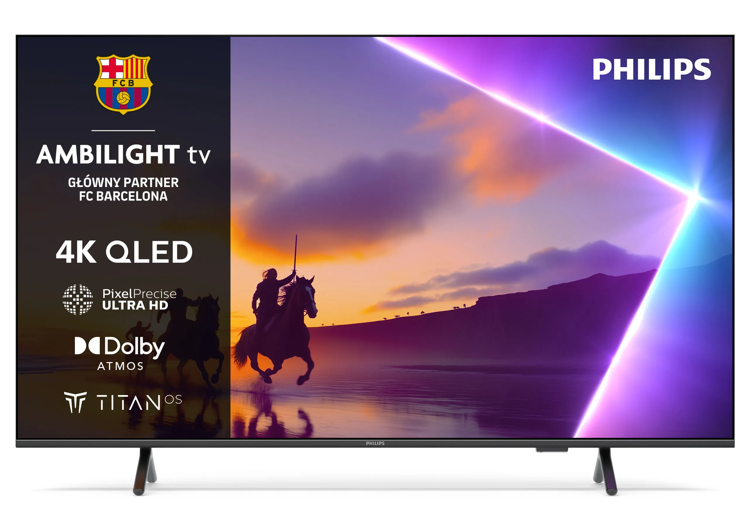 Telewizor Philips 65PUS8510/12 65" QLED 4K Titan OS Ambilight Dolby Atmos DTS-X HDMI 2.1 DVB-T2