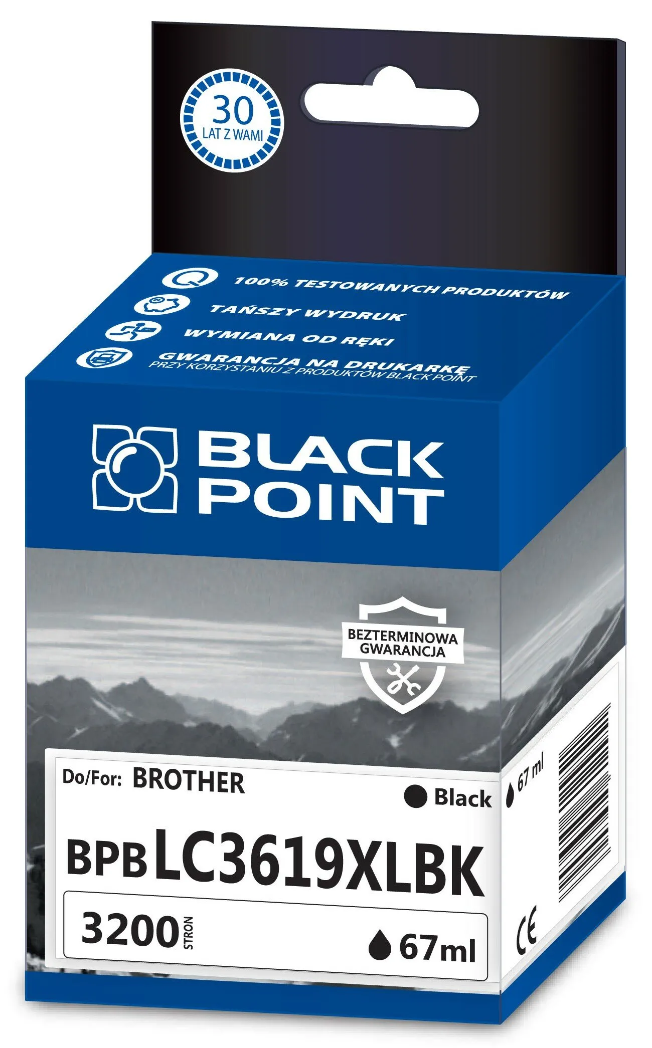 Tusz Black Point BPBLC3619XLBK (zamiennik LC-3619XLBK) Czarny 67 ml