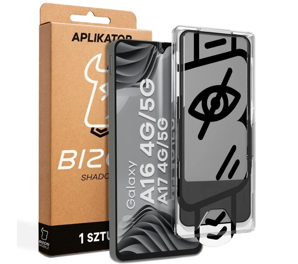 Bizon prywatyzujące z ramką montażową Glass Aplikator Shadow do Galaxy A16 / A17 1 zestaw