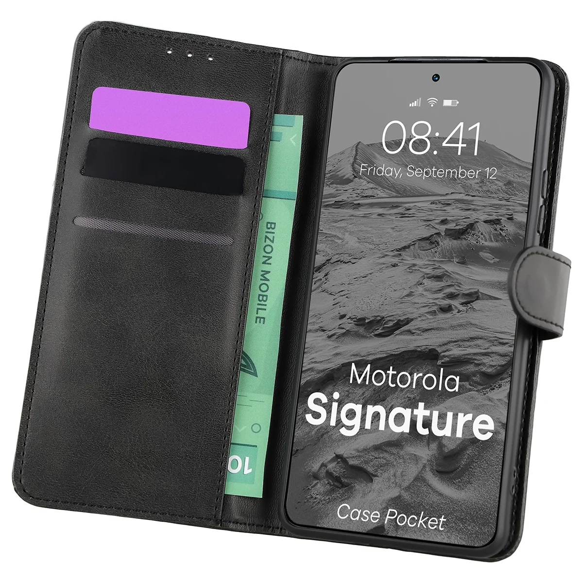 Etui Bizon Case Pocket do Motorola Signature Czarny