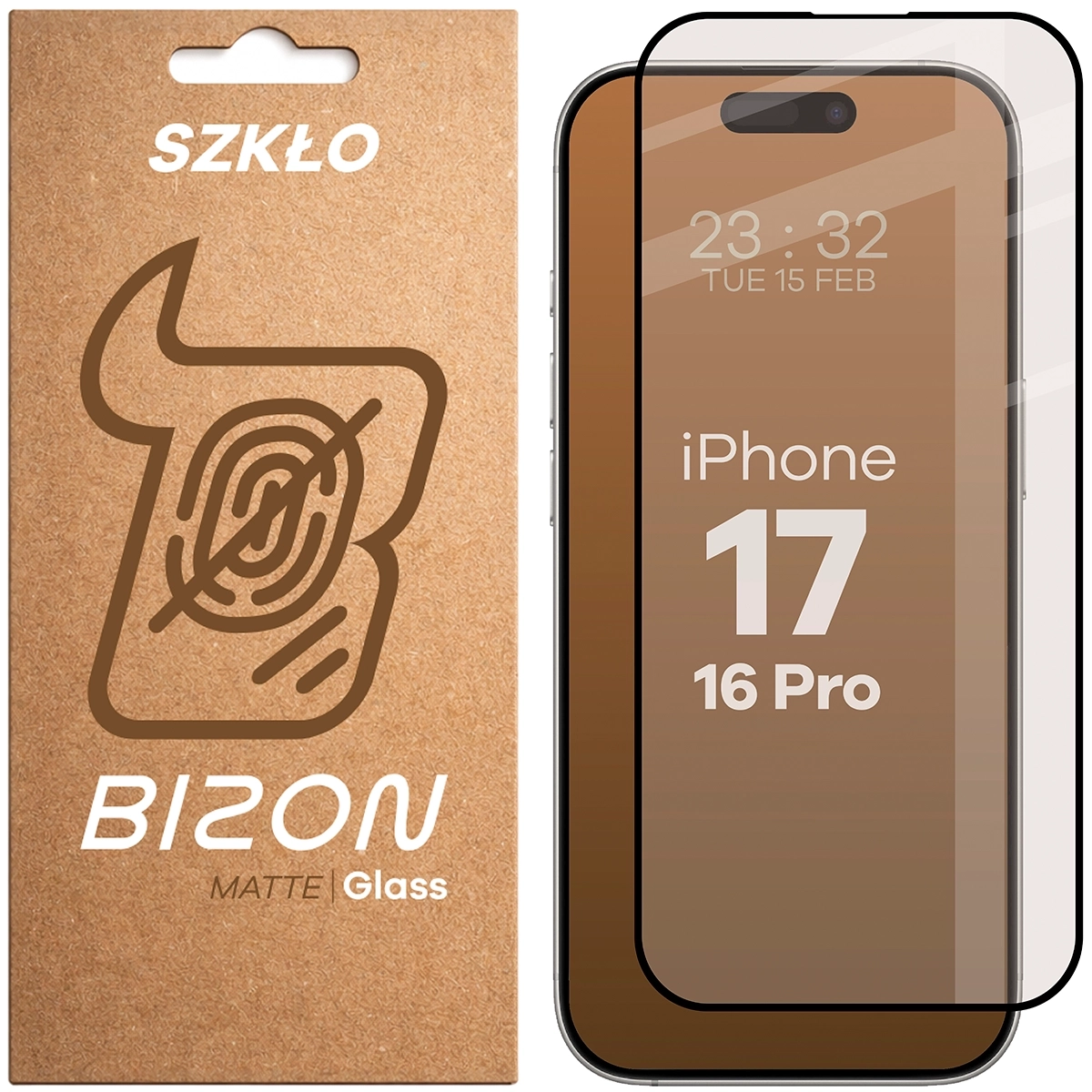 Szkło hartowane Bizon matowe Glass Matte do iPhone 16 Pro / 17