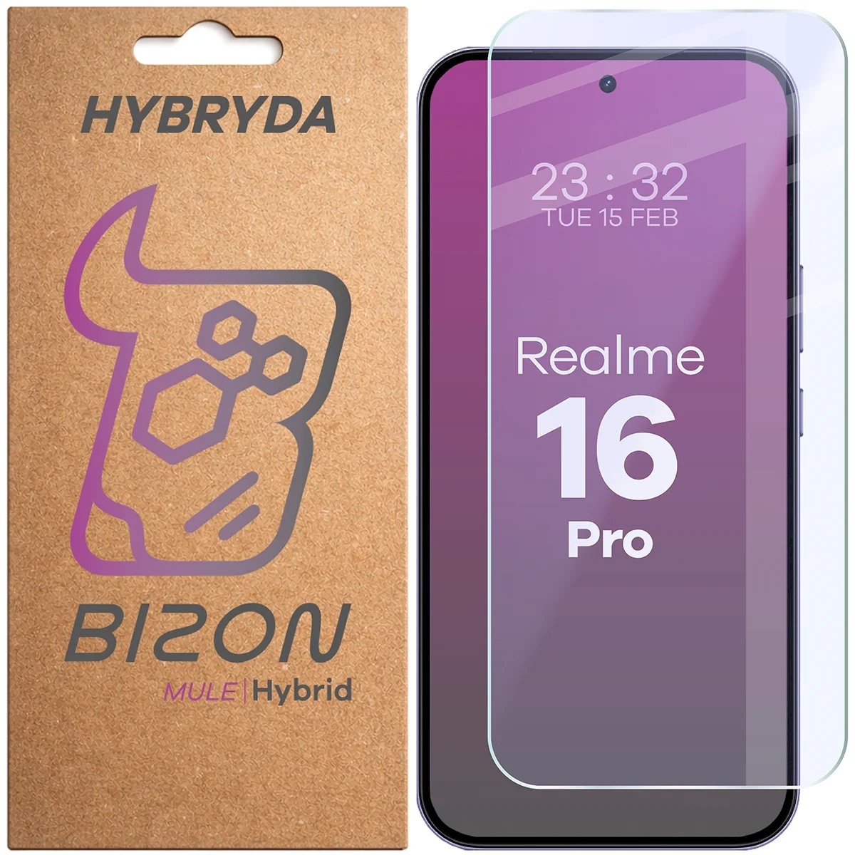 Szkło hybrydowe Bizon elastyczne Hybrid Mule do Realme 16 Pro 5G
