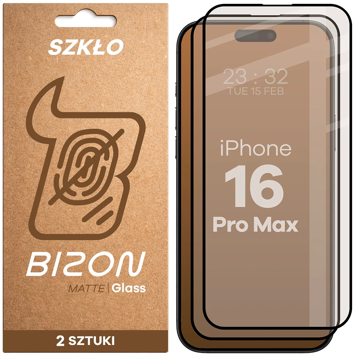 Szkło hartowane Bizon matowe Glass Matte Duo do iPhone 16 Pro Max 2 sztuki