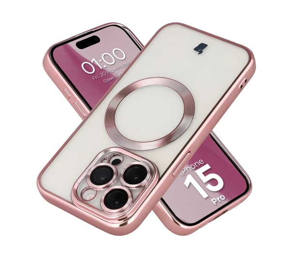 Bizon Case GuardO do iPhone 15 Pro Jasnoróżowy