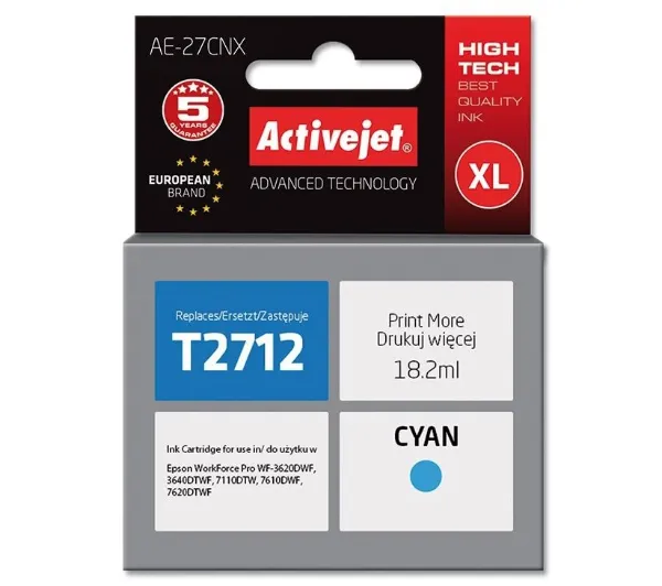 ActiveJet AE-27CNX (zamiennik 27XL T2712) Błękitny 18 ml