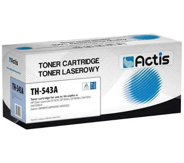Actis TH-543A Toner do drukarek HP, Canon, Zamiennik HP 125A CB543A, Canon CRG-716M;  Standard;  1500 stron;  purpurowy.
