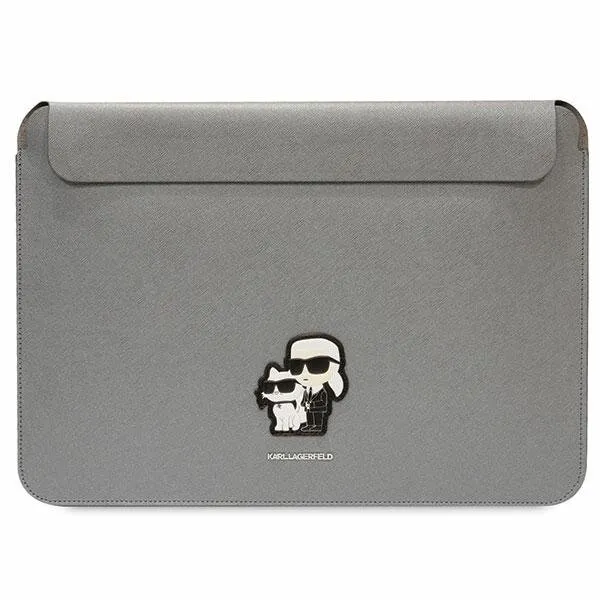 Etui na laptop Karl Lagerfeld Saffiano Karl&Choupette 16" Srebrny