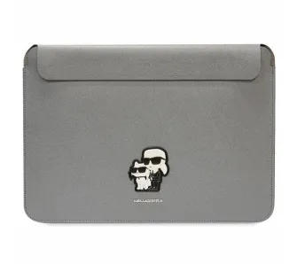Etui na laptop Karl Lagerfeld Saffiano Karl&Choupette 16" Srebrny