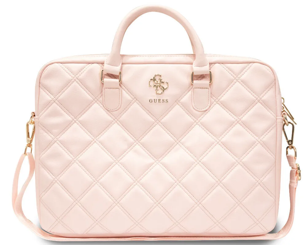 Torba na laptopa Guess Quilted 4G 16" Różowy