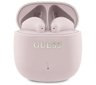 Słuchawki bezprzewodowe Guess GUTWSJ14ESGP Printed Classic Logo Douszne Bluetooth 5.3  Różowy