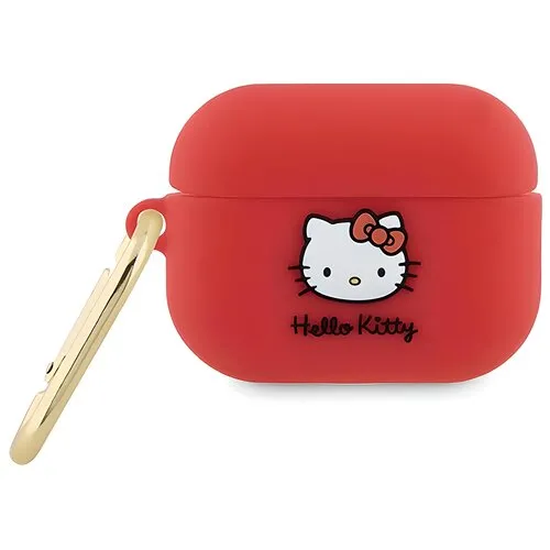 Etui na słuchawki Hello Kitty Silicone 3D Kitty Head dla Apple AirPods Pro 2 Czerwony