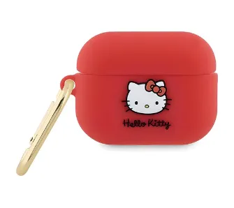 Etui na słuchawki Hello Kitty Silicone 3D Kitty Head dla Apple AirPods Pro 2 Czerwony