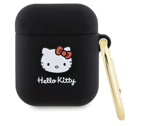 Hello Kitty Silicone 3D Kitty Head dla Apple AirPods 1/2 Czarny