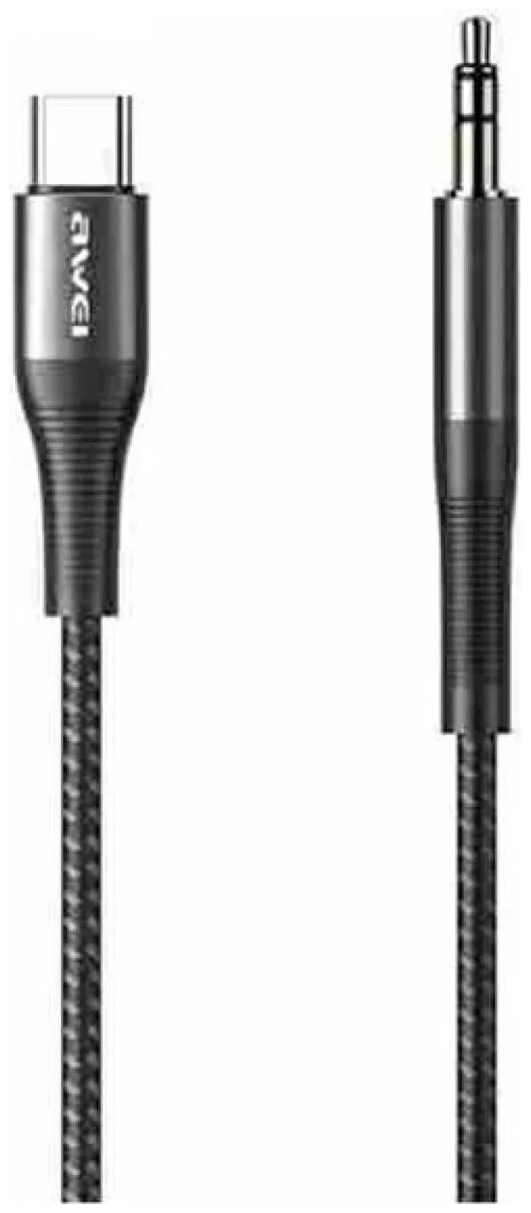 Kabel Awei USB-C - Jack 3.5mm CL-116T Czarny