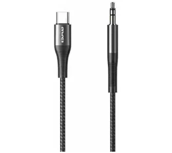 Kabel Awei USB-C - Jack 3.5mm CL-116T Czarny