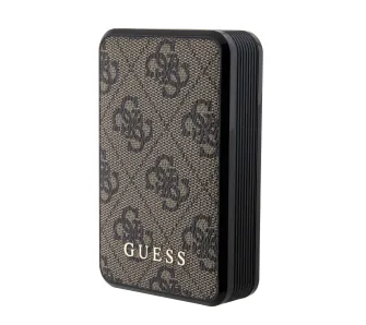 Ładowarka solarna Guess 18W 10000mAh 18W 4G Leather Metal Logo Brązowy