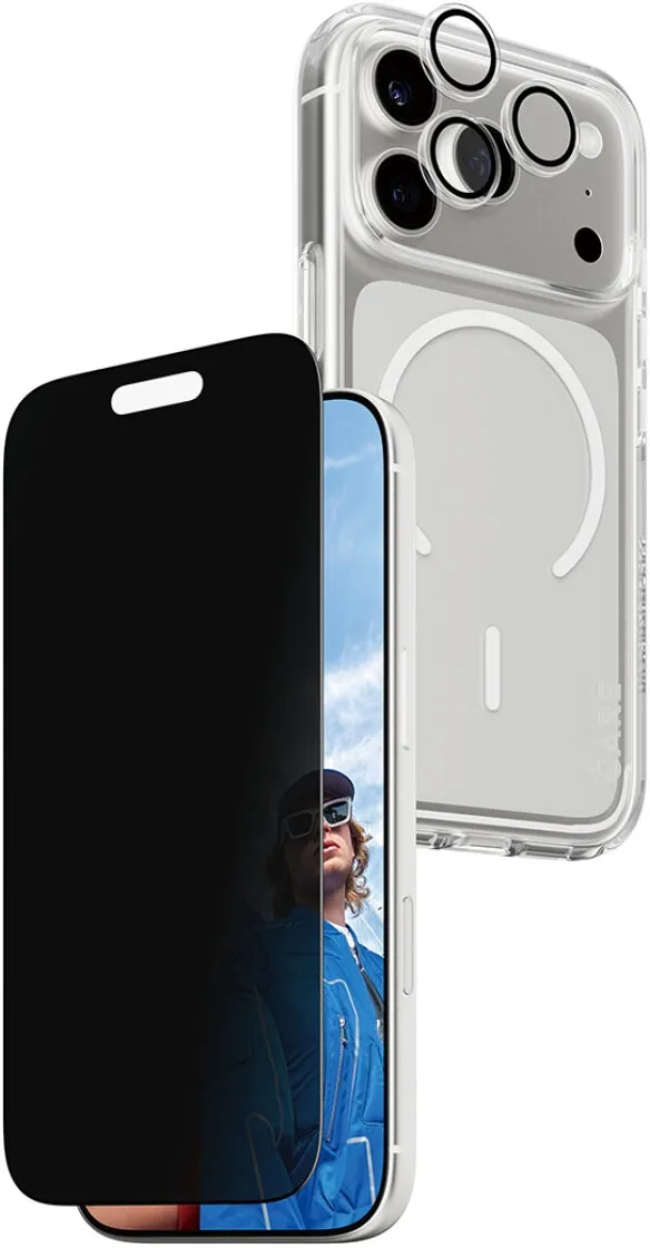 Zestaw ochronny PanzerGlass Flagship Privacy MagSafe 3w1 do Apple iPhone 17 Pro Przezroczysty + szkło prywatyzujące + osłona obiektywu