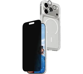 Zestaw ochronny PanzerGlass Flagship Privacy MagSafe 3w1 do Apple iPhone 17 Pro Przezroczysty + szkło prywatyzujące + osłona obiektywu