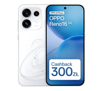 Smartfon OPPO Reno16 5G 8/256GB Funkcje AI 6,32" 120Hz 50Mpix Biały
