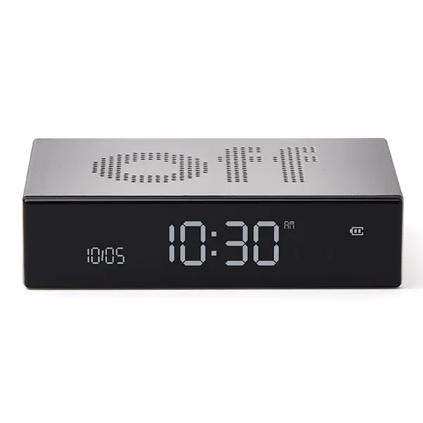 Budzik Lexon Flip Premium Polished Aluminum LR152A Srebrny