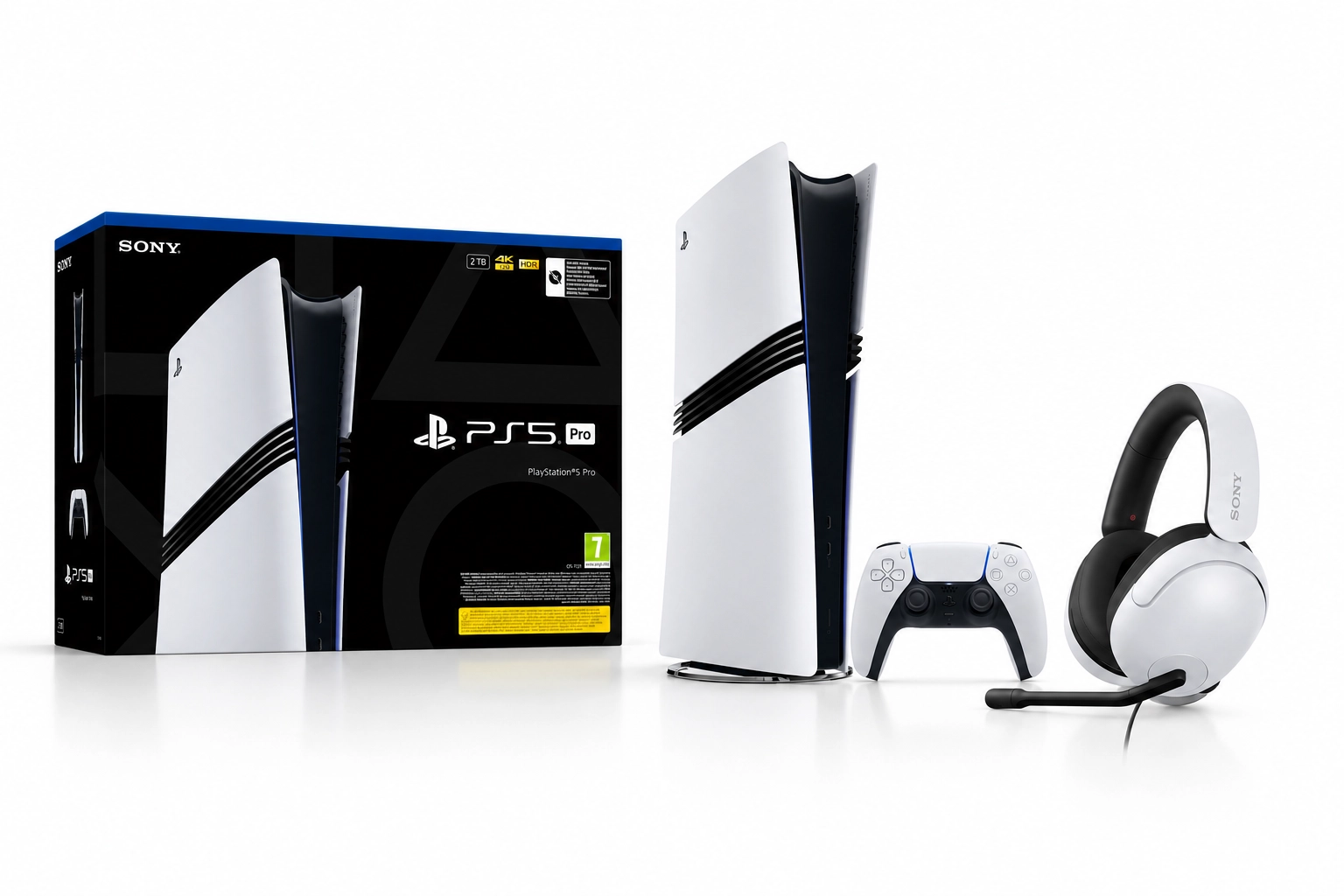 Konsola Sony PlayStation 5 Pro (PS5) 2TB + Słuchawki Przewodowe INZONE H3 Biały