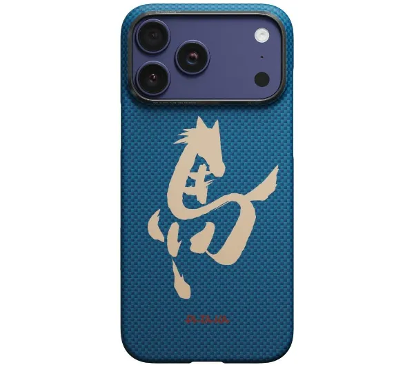 Pitaka Edge Case Ink Horse Painting do iPhone 17 Pro Niebieski