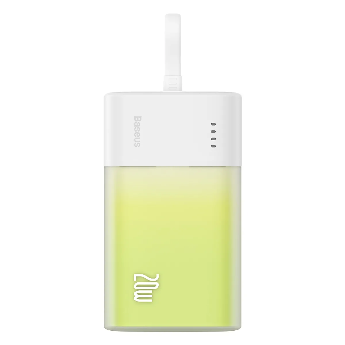 Powerbank Baseus Popsicle 5200mAh 20W z wbudowanym kablem Lightning Biało-zielony