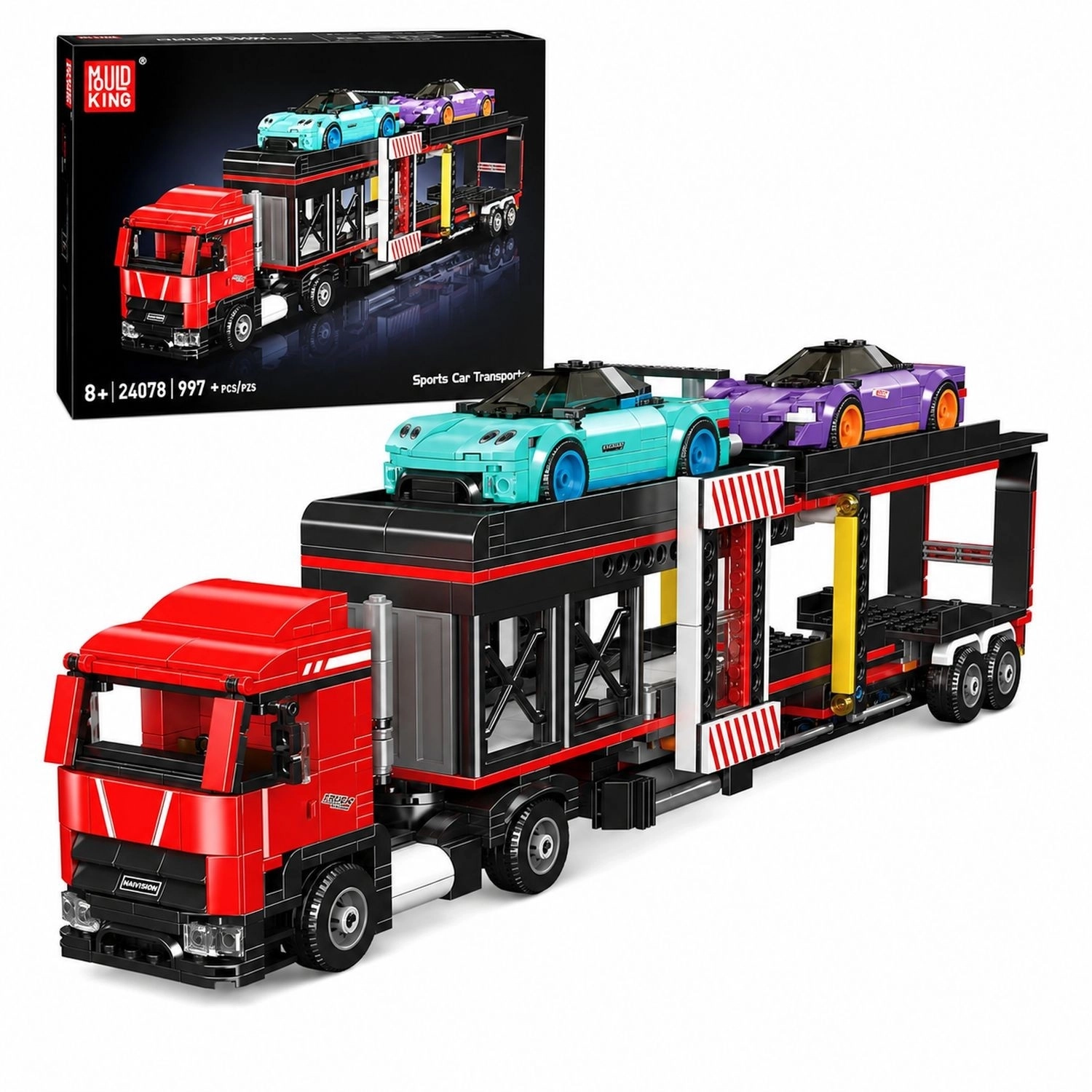 Klocki Mould King Klocki konstrukcyjne Sports Car Transporter Truck (24078) 997 elementów