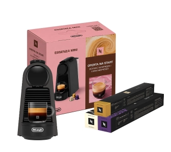 Ekspres Nespresso Essenza Mini EN85.BKMT Szerokość 11cm + Zestaw kaw