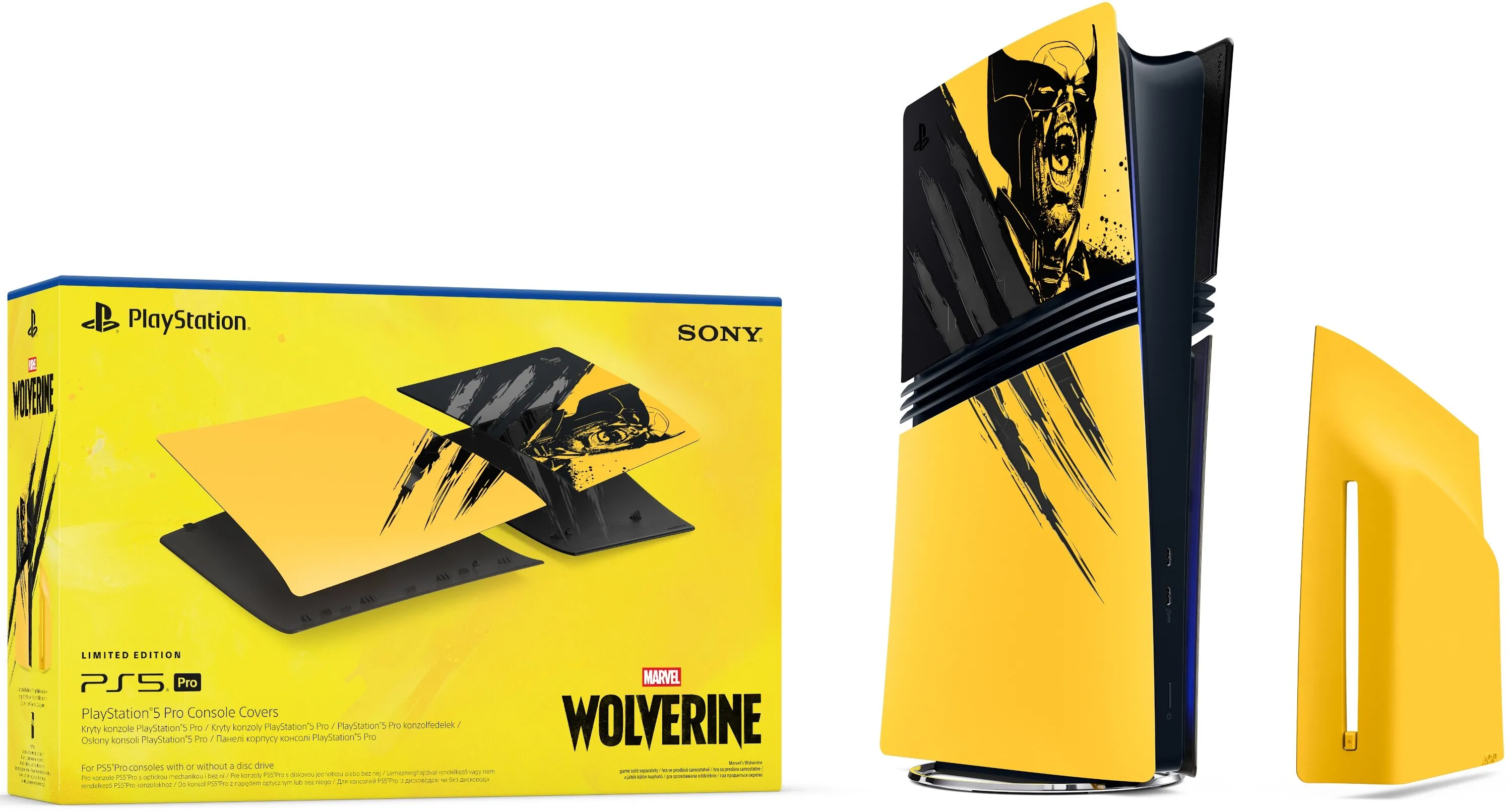 Panele Sony PlayStation 5 Pro Cover Plate Edycja Limitowana Marvel’s Wolverine Battle Yellow