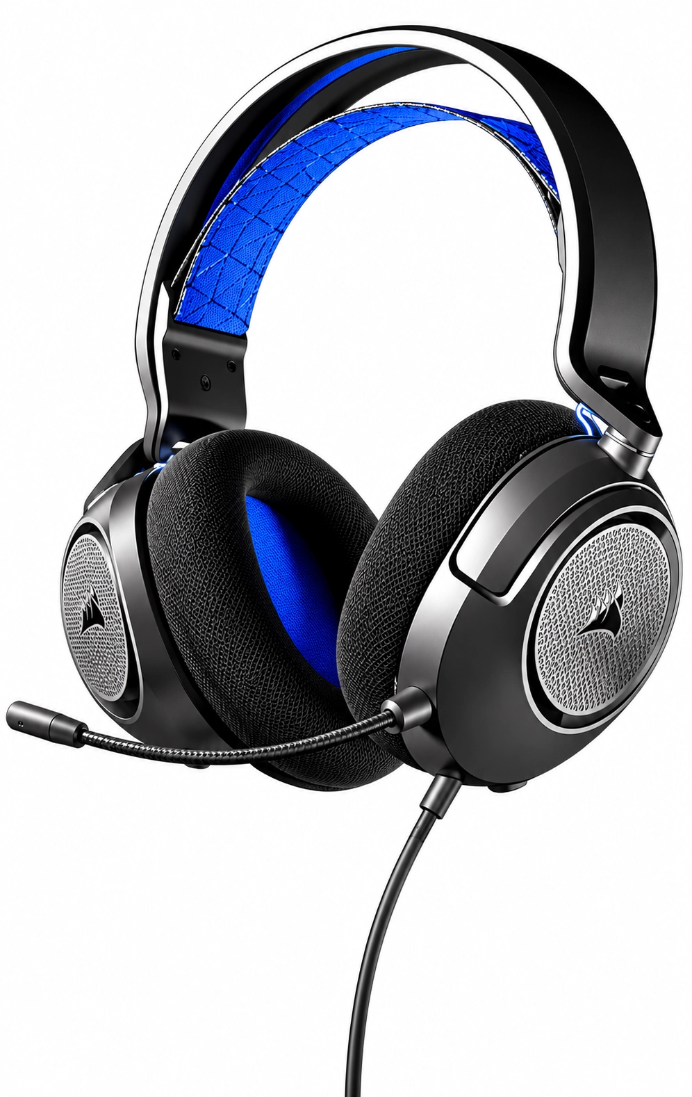Słuchawki przewodowe z mikrofonem Corsair HS35 V3 Wired PlayStation Carbon CA-9011408-WW Nauszne Czarno-niebieski