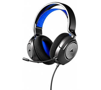 Słuchawki przewodowe z mikrofonem Corsair HS35 V3 Wired PlayStation Carbon CA-9011408-WW Nauszne Czarno-niebieski