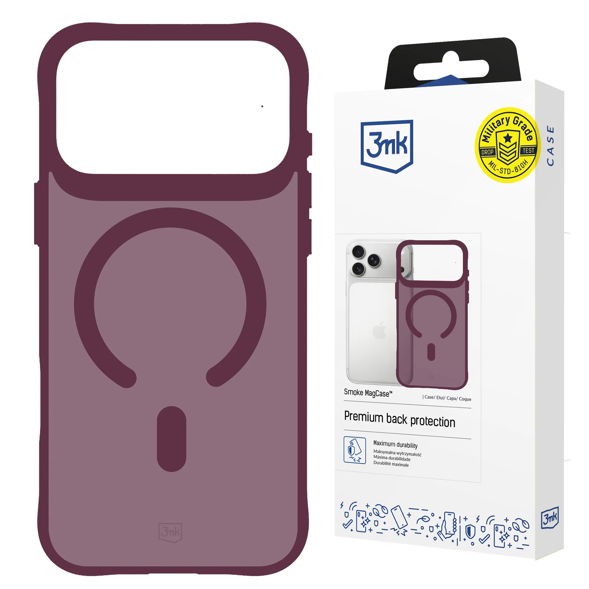 Etui 3mk Smoke MagCase do iPhone 18 Pro / 17 Pro Bordowy