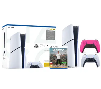 Konsola Sony PlayStation 5 Slim E Chassis (PS5) 1TB z napędem + Dodatkowy pad Różowy + EA SPORTS FC 27