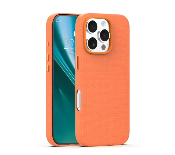 Etui do iPhone 16 Pro pomarańczowe Etteri Elegant silne magnesy mikrofibra