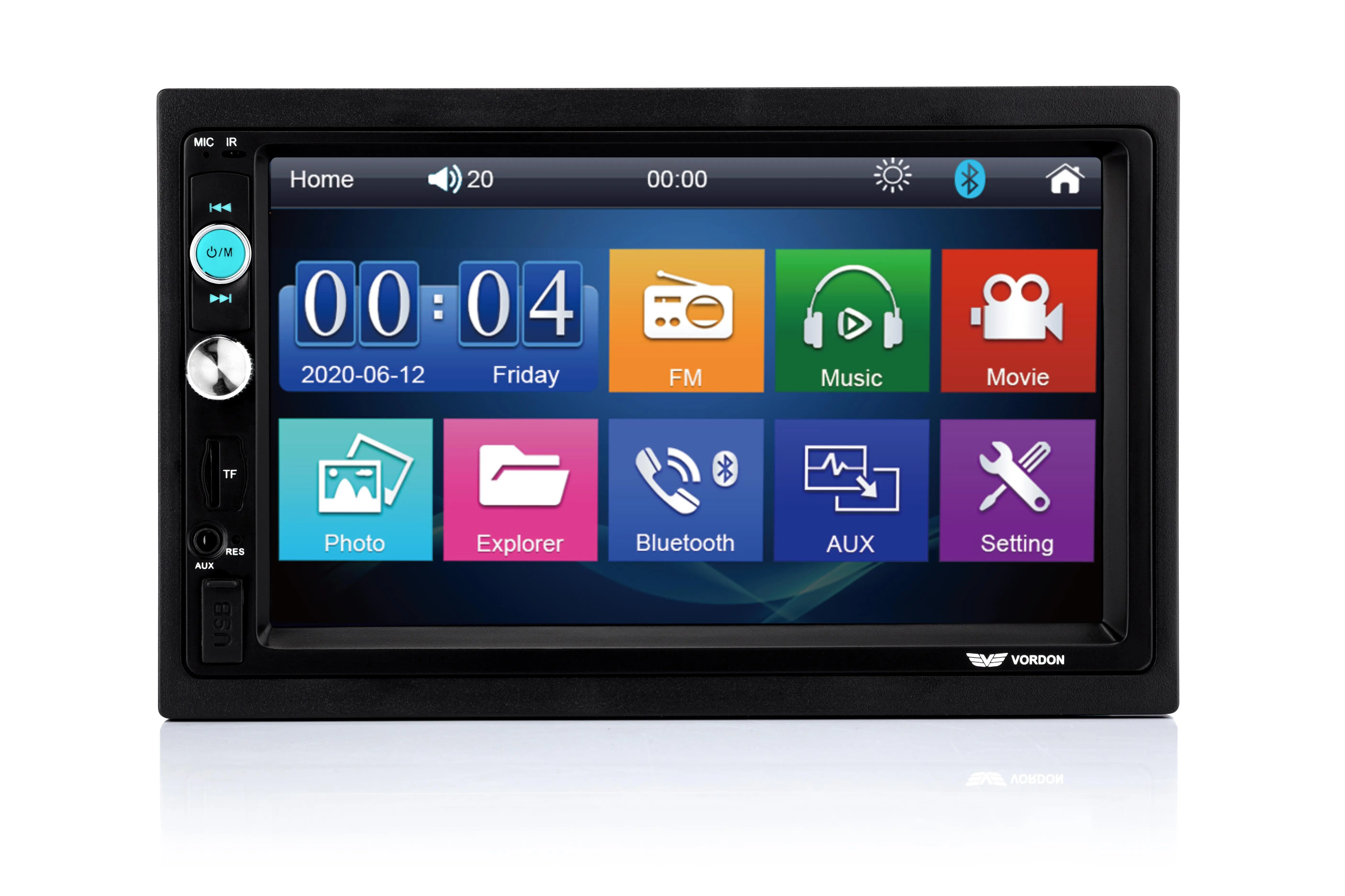 Radioodtwarzacz samochodowy Vordon HT-852BT z USB/SD 7" 4x45W Bluetooth