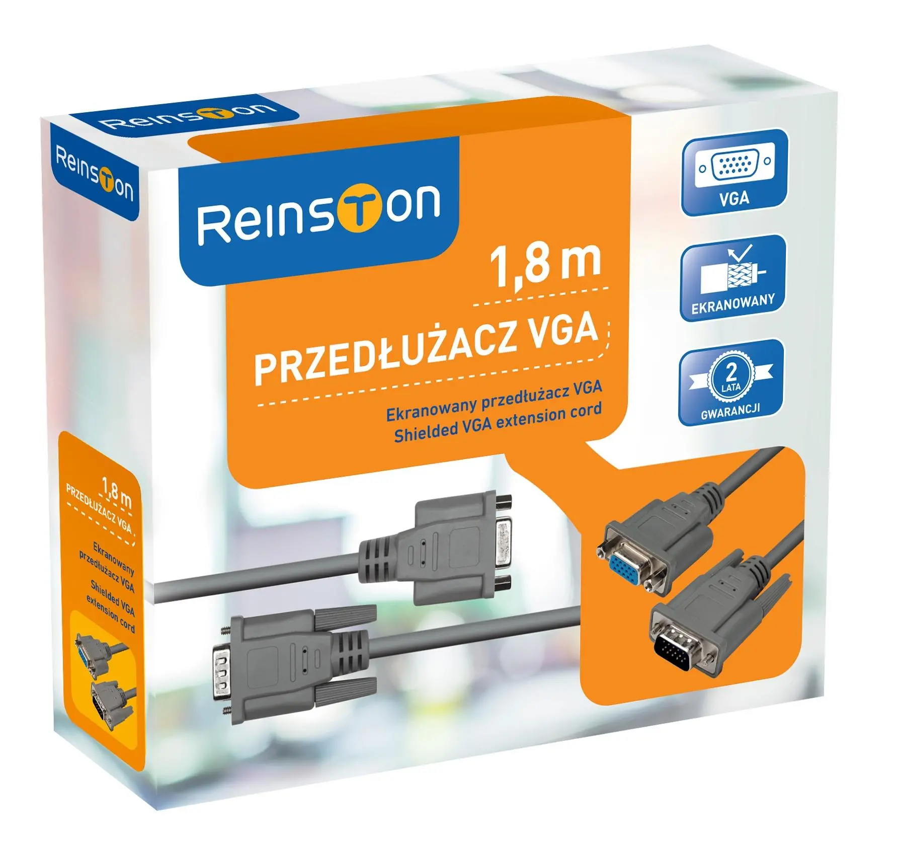 Kabel VGA Reinston EKK05 1,8m Srebrno-szary