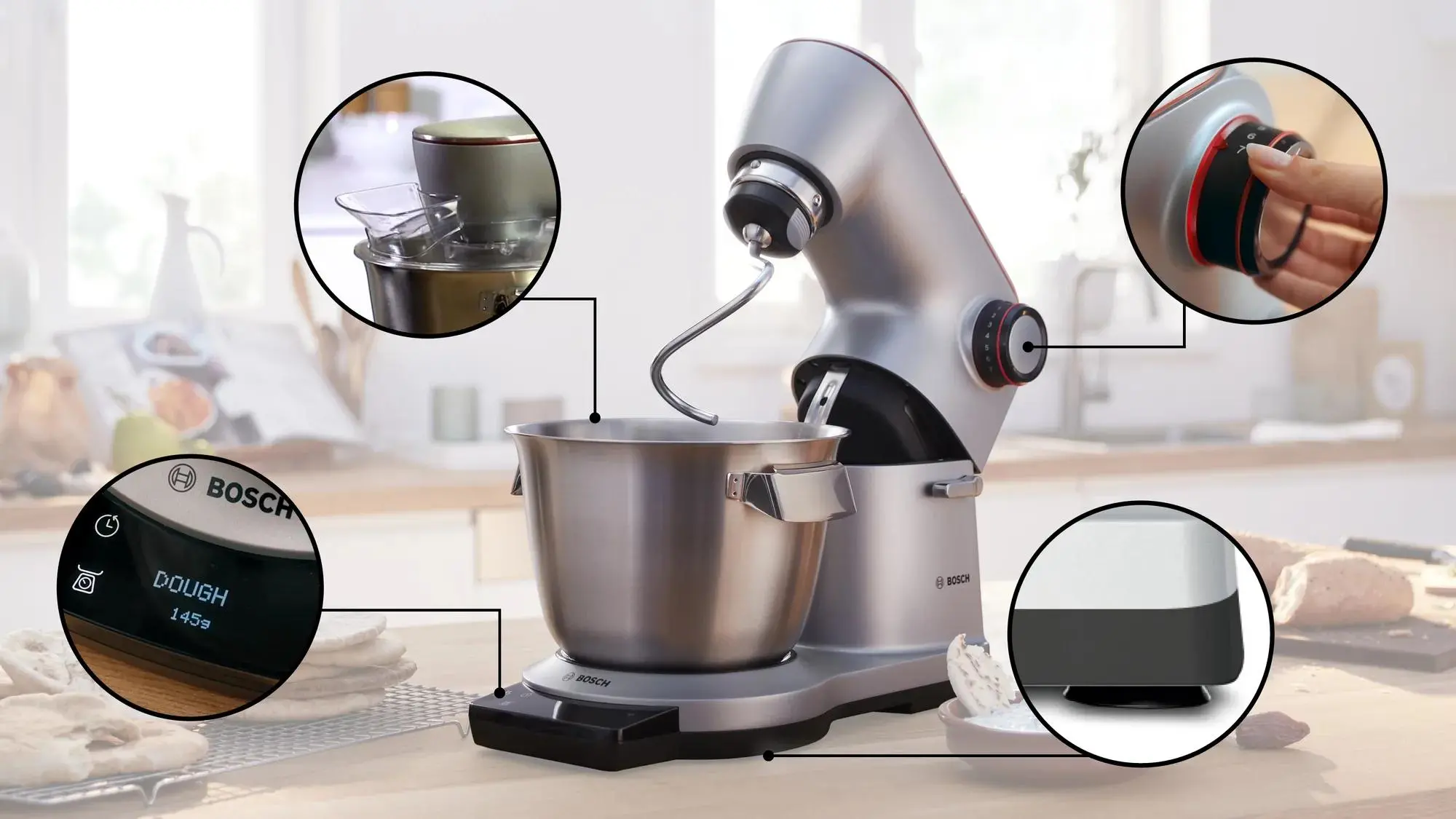 Robot kuchenny Bosch MUM9BX5S61 Z wbudowaną wagą Krajarką w kostkę Inteligentnym czujnikiem pracy