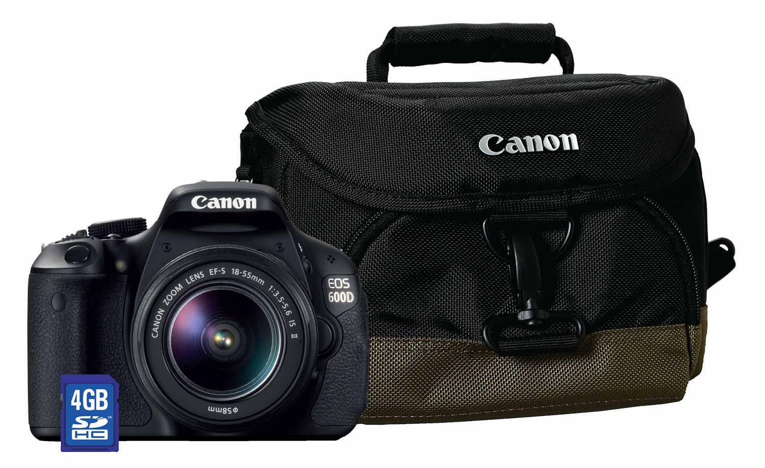 Lustrzanka Canon EOS 600D + 18 - 55 mm IS II + DVD + torba + karta 4 GB