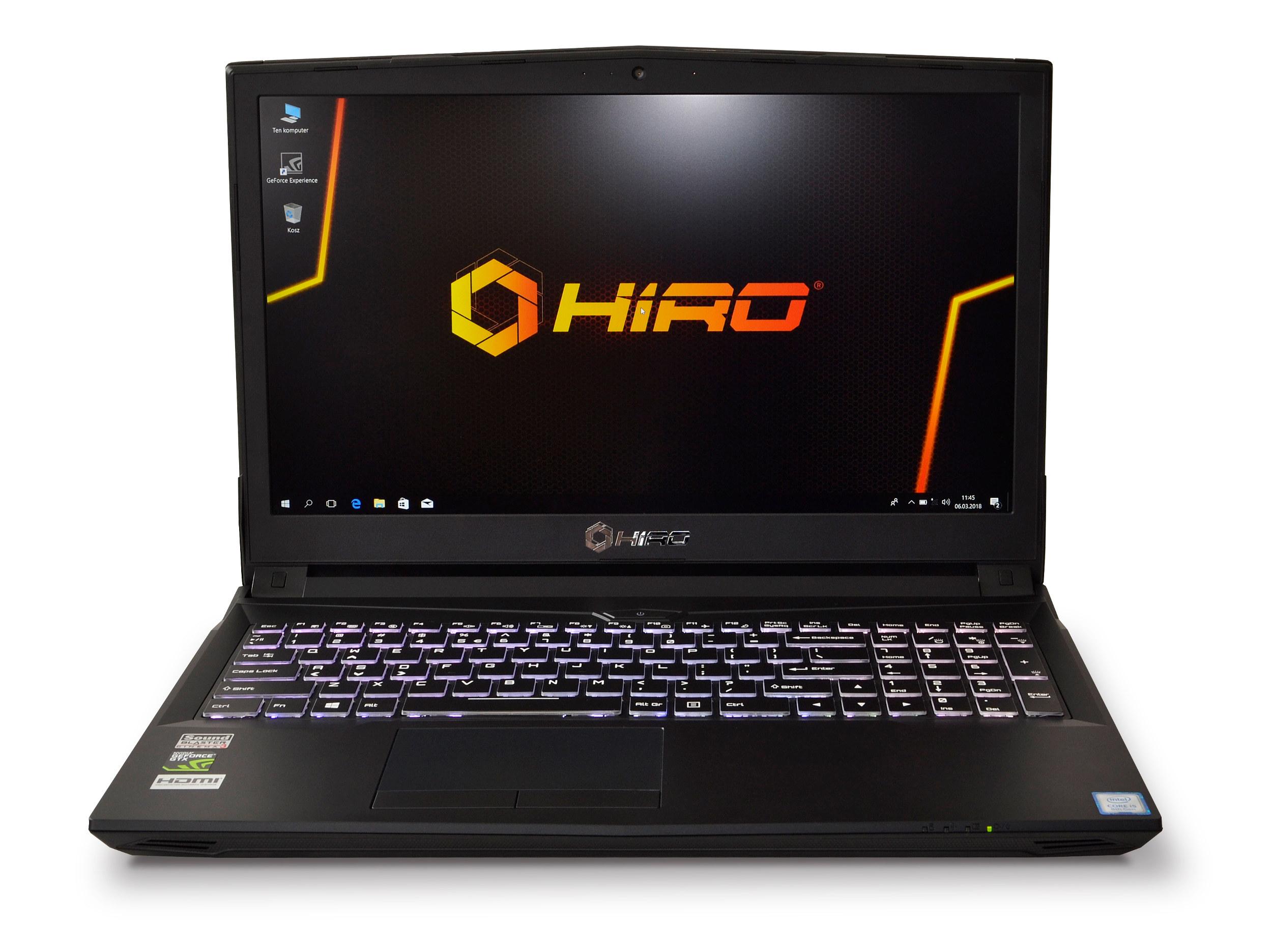 HIRO 957 H01 15,6" Intel® Core™ i5-8400 8GB RAM 500GB Dysk GTX1060 Grafika